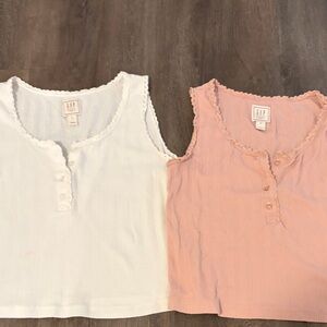 doen/ gap White and Pink Sleeveless Tops